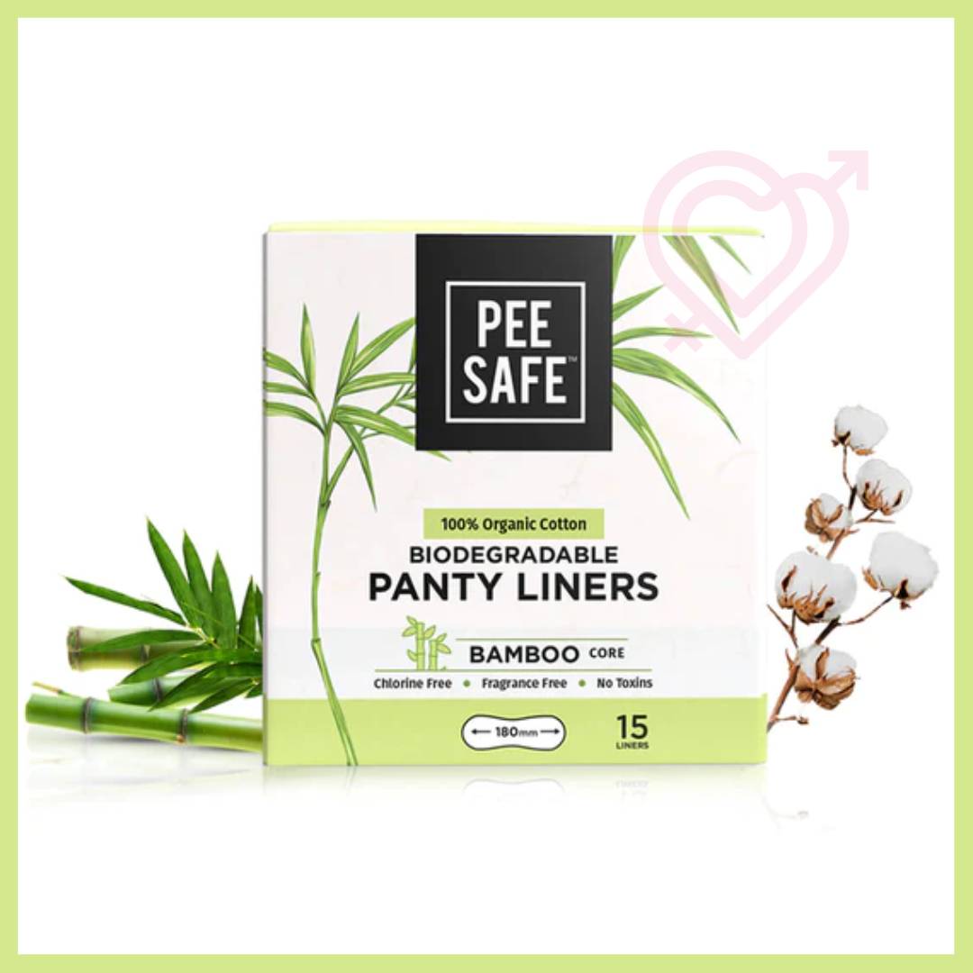 Peesafe 100% Organic Cotton Biodegradable Panty Liners, 15 Count