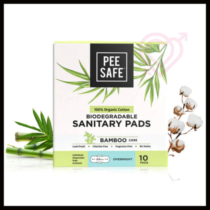 PEESAFE Sanitary Pads - Overnight (Pack of 10)
