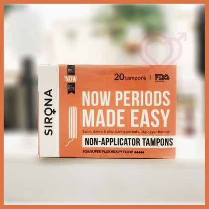 SIRONA FDA APPROVED NATURAL BIO-DEGRADABLE NON-APPLICATOR TAMPONS - SUPER PLUS HEAVY FLOW