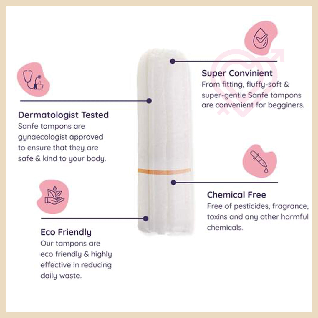 100% Organic Cotton Tampons- Rash-free Digital Tampons (Pack Of 16)